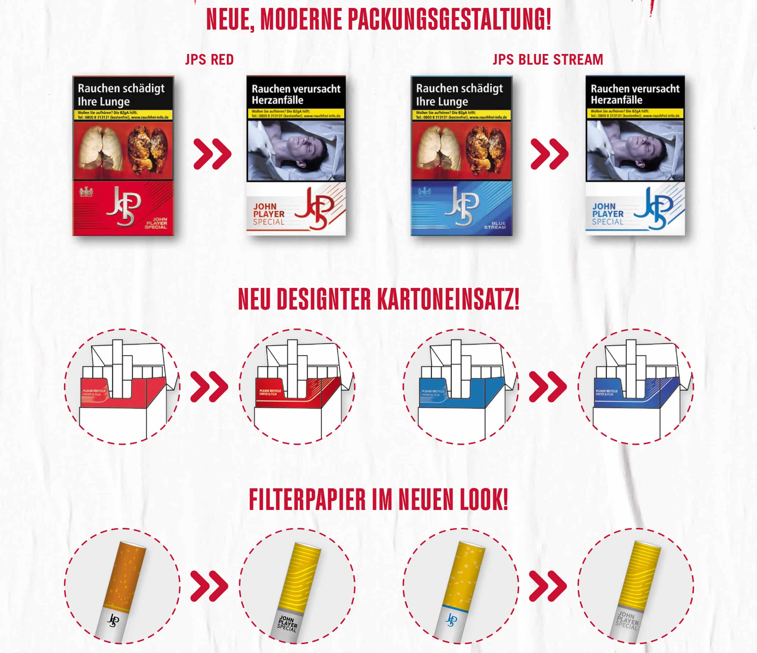 Neues Design John Player Zigaretten