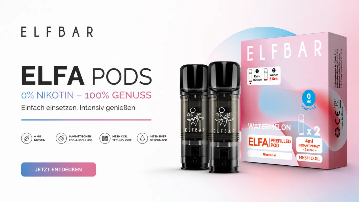 Elfa Pods ohne Nikotin Banner