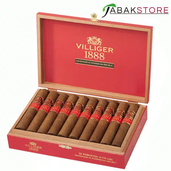 Villiger-1888-Robusto-Holzkiste-20er-Geöffnet