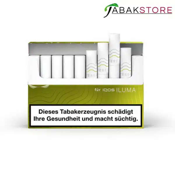 IQOS-Iluma-Terea-Yellow-Green-geöffnete-Packung