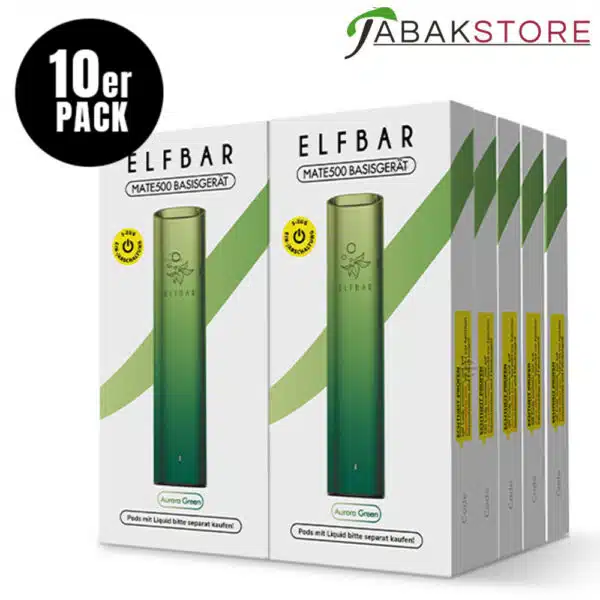 Elf-Bar-Mate-500-Device-in-der-Farbe-Aurora-Green-Gebinde