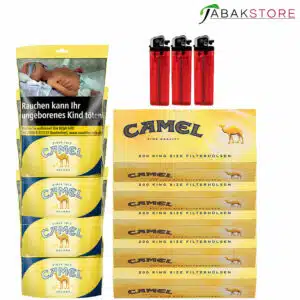 Camel-Stopftabak-39,00€-Angebot-mit-Hülsen-und-Feuerzeug.