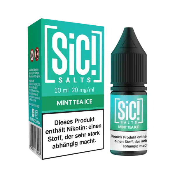 SiC Salt Liquid Mint Tea Ice mit Box und Flasche