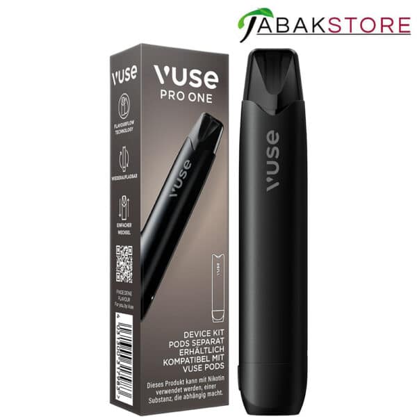 Vuse-Pro-One-Device-Pen-Black-mit-der-Verpackung