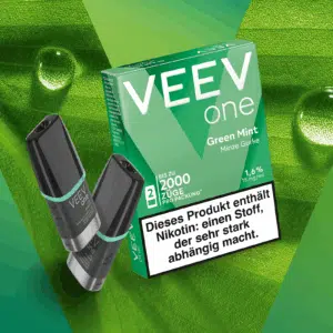 VEEV One Pods Green Mint mit schönem Hintergrund