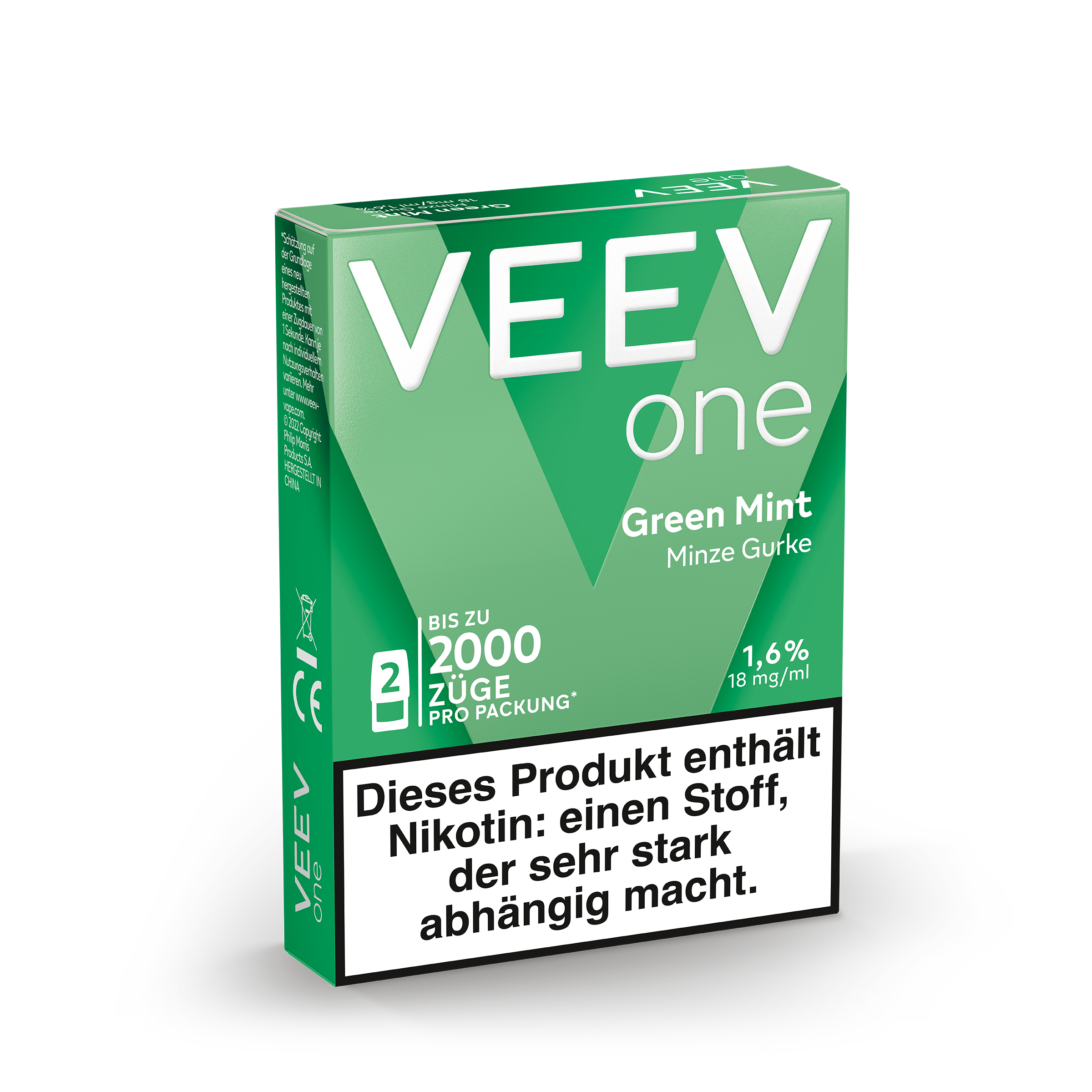 VEEV One Pods Green Mint von Links