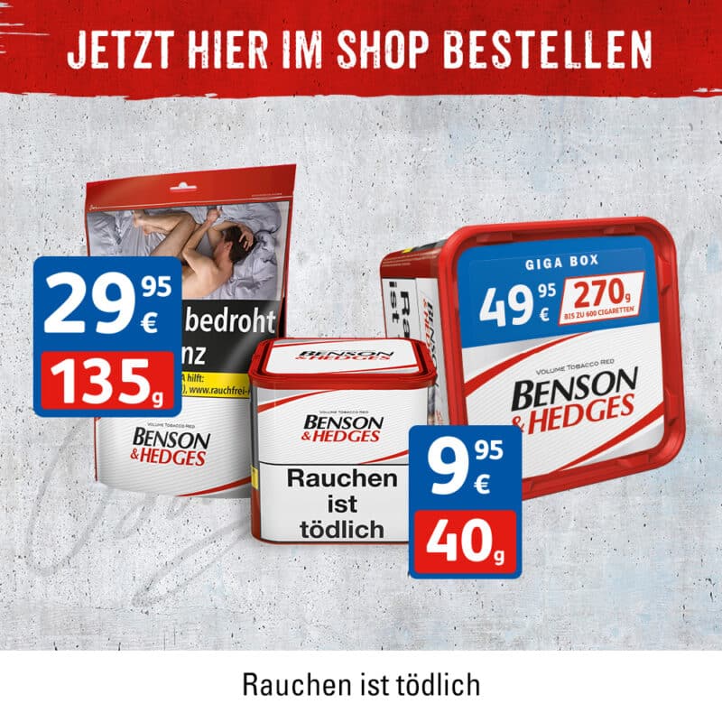 Benson Tabak mit 270g Banner