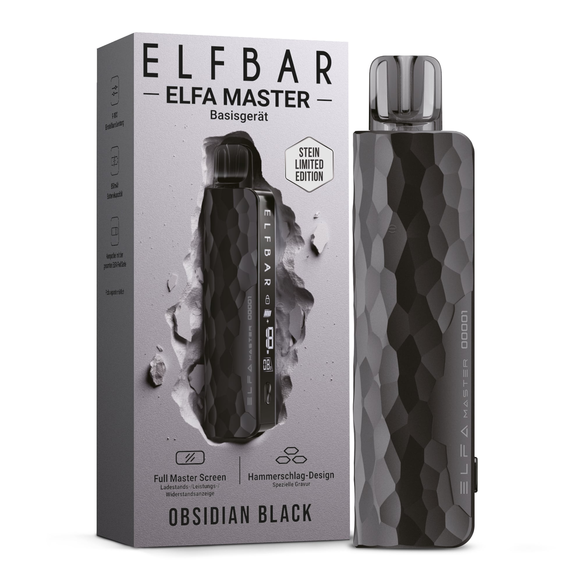 Elfbar Elfa Master Obsidian Black mit Verpackung