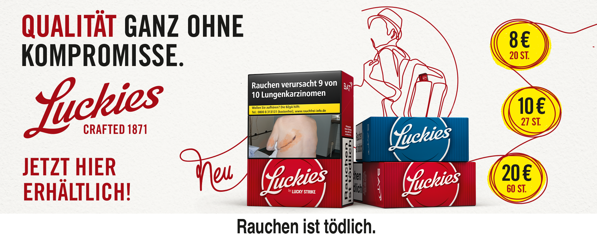 Luckies Zigaretten Banner