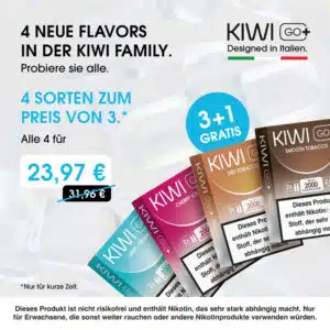 Kiwi Go Plus Pods bundle mix aus allen 4 neuen Sorten