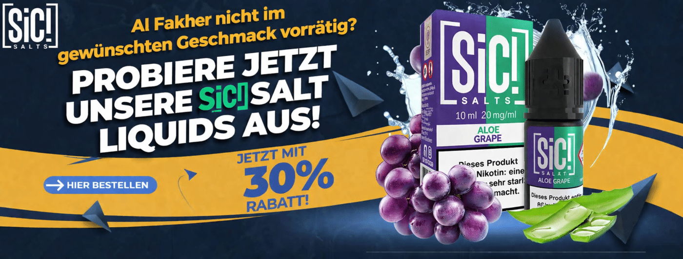 SiC Salt Banner Al Fakher Liquid Aktion