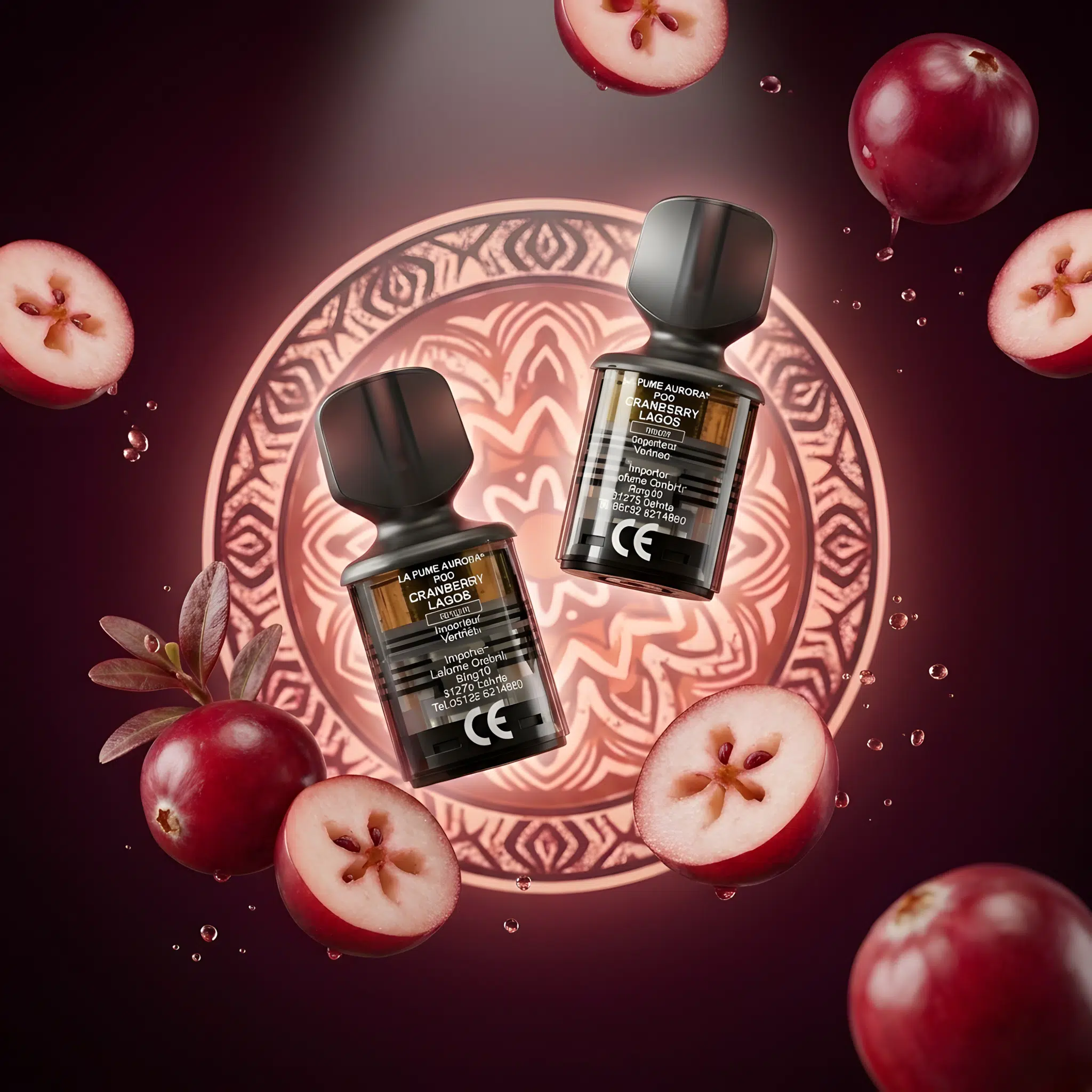 Lafume Aurora Pod+ - Cranberry Lagos im 2er Pack mit Beeren im Hintergrund